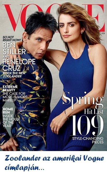 Zoolander az amerikai Vogue címlapján 